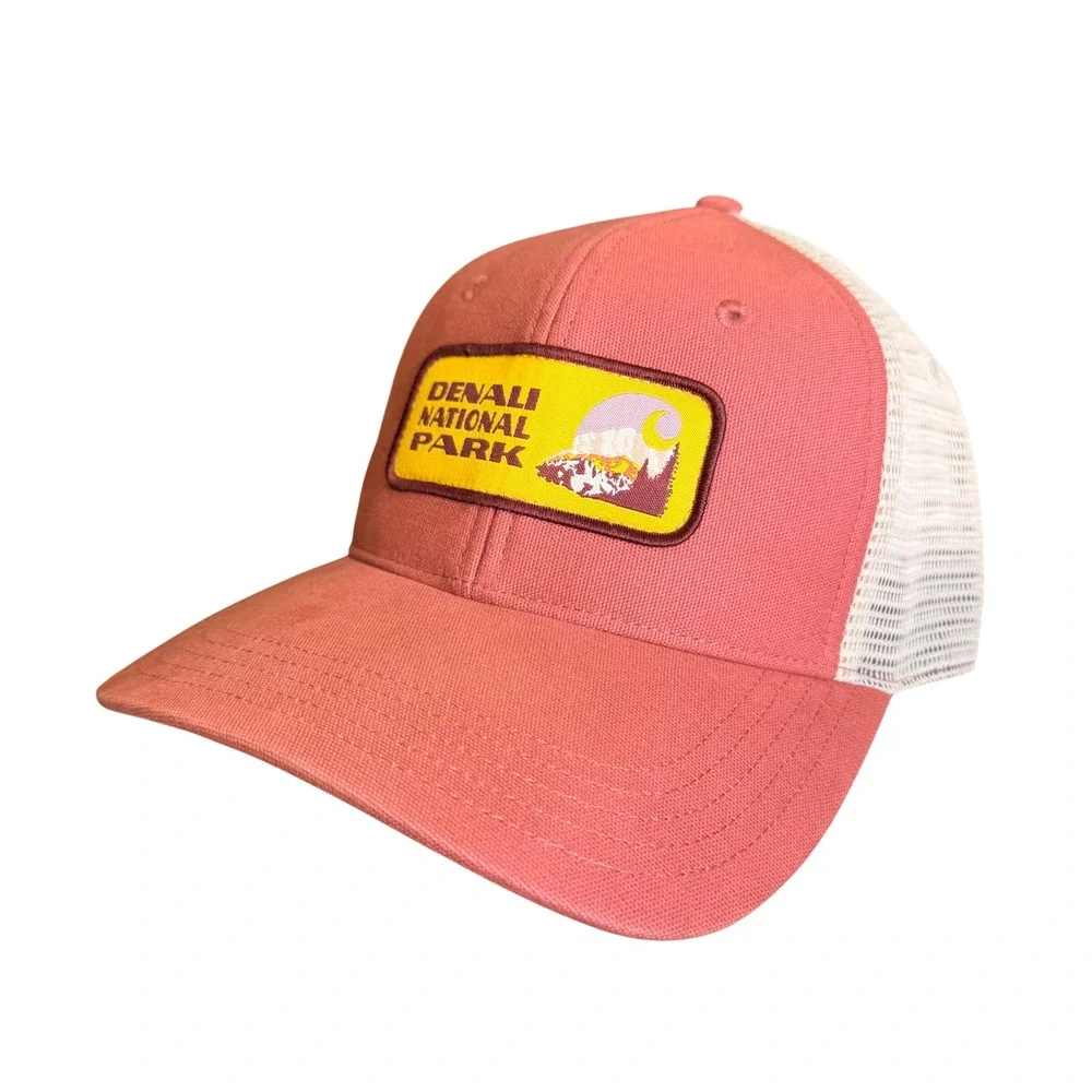 Carhartt Denali National Park Trucker Hat Mens OSFA Salmon Pink Mesh Snapback